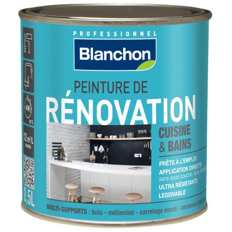 Peinture de Rénovation Cuisine & Bains - Noir - 0.5 L