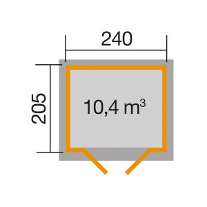 Abri 122 T.1, Ep. 28 mm, SU: 4,67m², anthracite