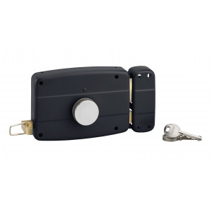 SERRURE GARAGE CYLINDRE BOUTON TIR 140X90 Droite