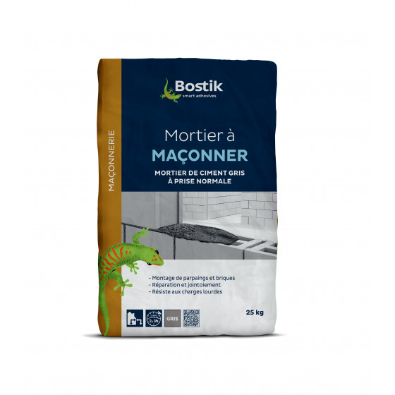 Mortier à maçonner gris