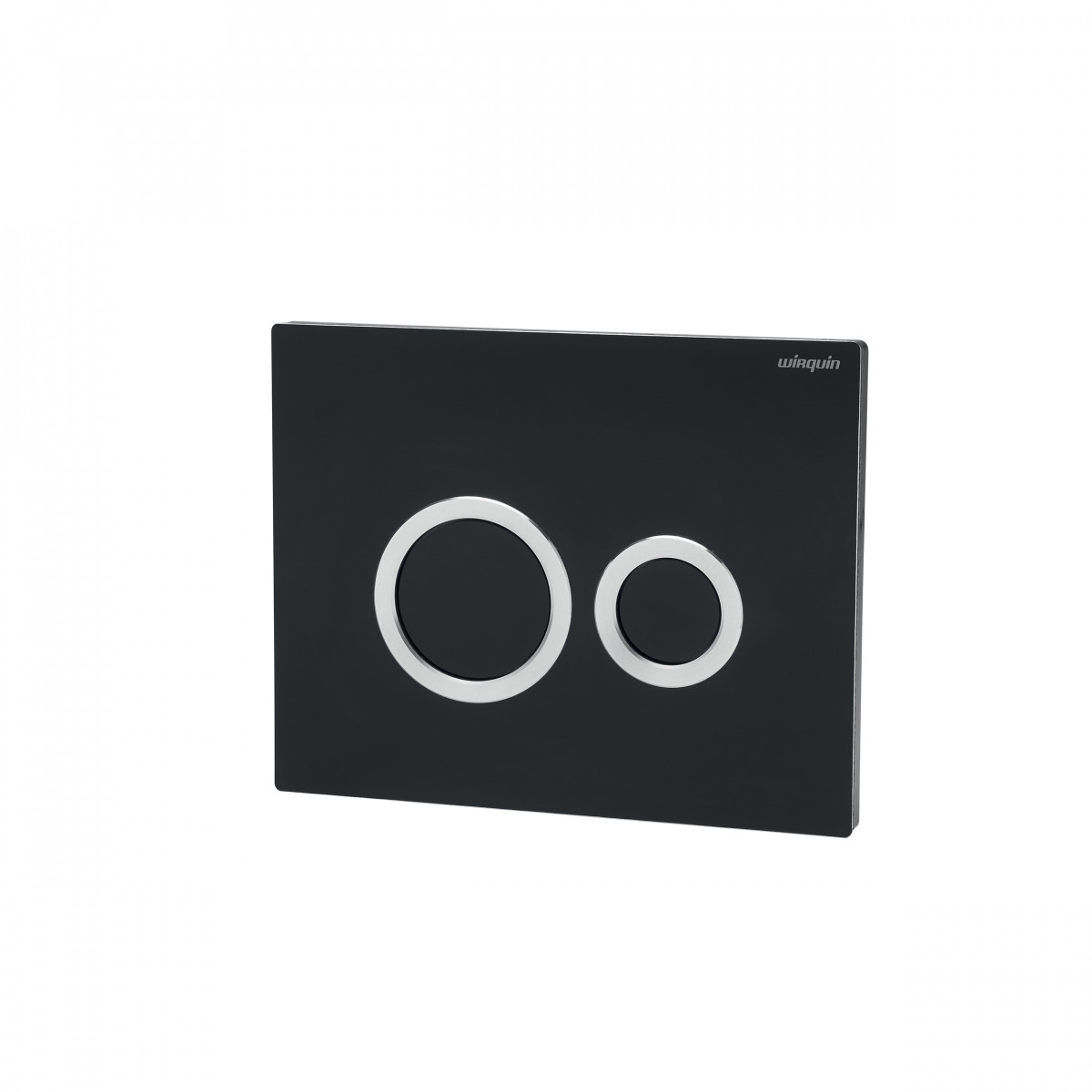 Plaque De Déclenchement WC Wirquin Hoop Noire PMMA - Double Chasse, Design Moderne - Compatible Bâti-support Wirquin