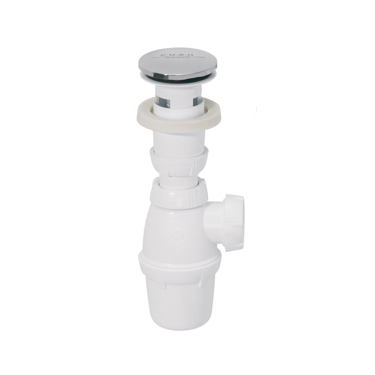 Ensemble Complet Vidage Lavabo – Blanc – Avec Clapet Inox Et Trop-plein – Neuf