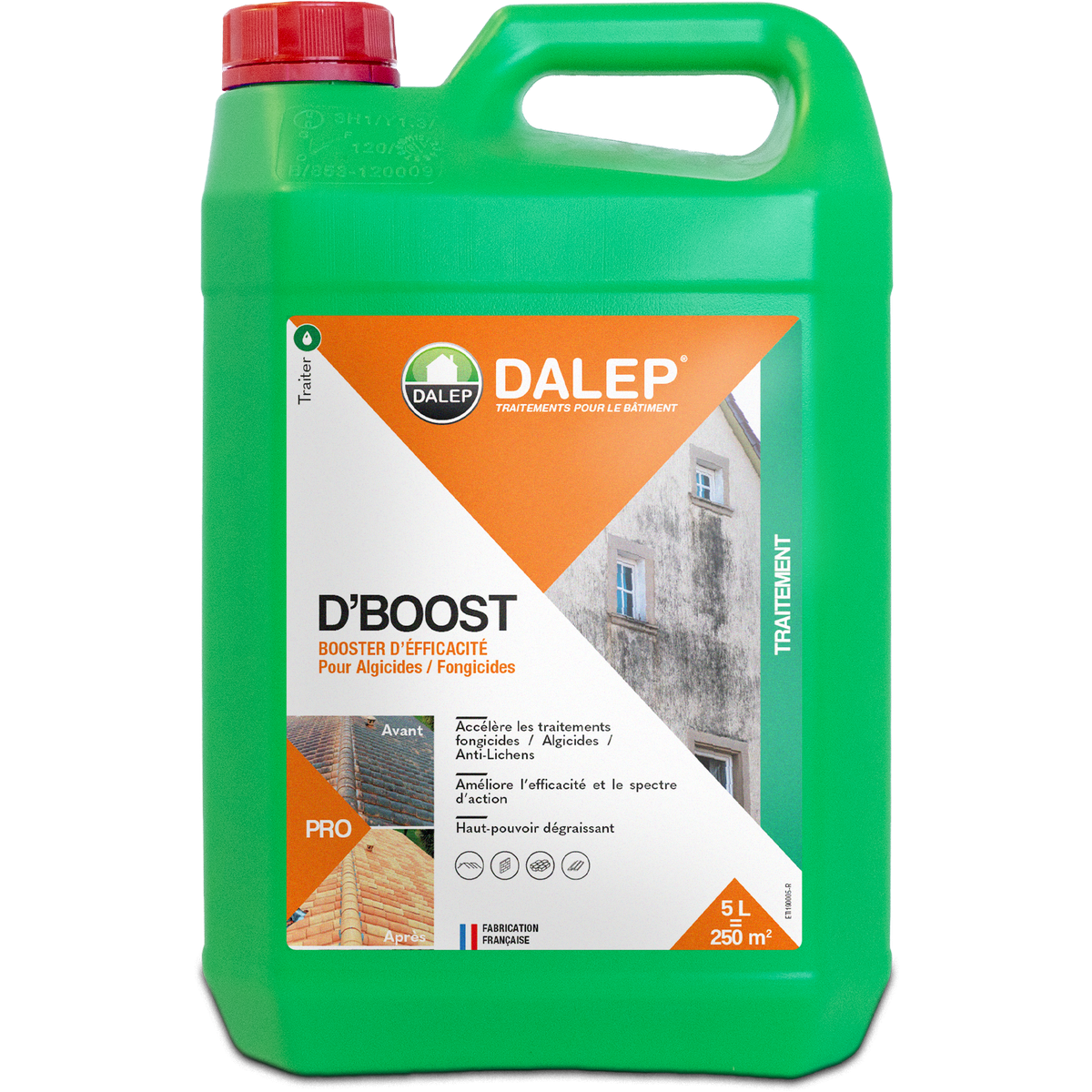 Additif détergent pour fongicides et algicides, D'Boost, DALEP, Traitement des surfaces, Pulvérisateur, Additif détergent pour fongicides  et algicides, D'Boost