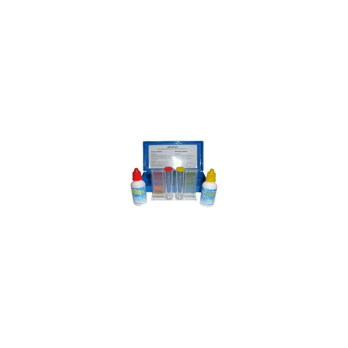 Kit Test Piscine PH Et Chlore - Analyseur Liquide Simple - Flacons Rouge Et Jaune - Pour Entretien Piscine