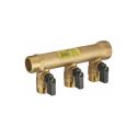 Collecteur mâle femelle 20x27 monobloc avec vannes départs mâle 15x21