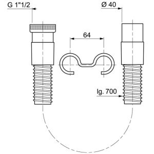 Raccord spiralé 1"1/2-Ø40 mm rediri final