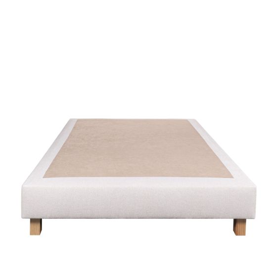 Sommier tapissier, beige, Gamme Prestige Hôtel, bois massif + pieds offerts