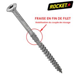 Rocket Charpente TP Acier Zingué 8x120 tx40 - bte de 100