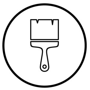 Pinceau (brosse) à réchampir PRO 'acrylique' Ø 25mm