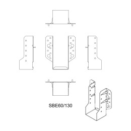 Sabot ailes extérieures 60 X 130 X 1.5 - SIMPSON