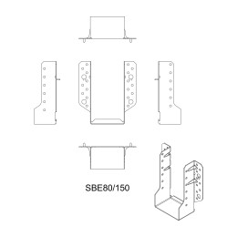 Sabot ailes extérieures 80 X 150 X 1.5 - SIMPSON