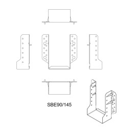 Sabot ailes extérieures 90 X 145 X 1.5 - SIMPSON - spécial sections bois d'ossature