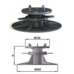 H50/2 ailettes 2mm - Plot réglable pour dalles de 50 à 70mm BUGAL