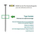 Vis HOX 6x160 mm - Bte de 100 + embout HX30 - SWG